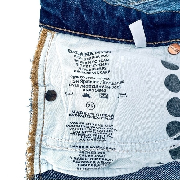 Blank NYC Jean Shorts “Jeepin” Denim Size 26 = 4 nyc Cutoffs Cut Offs New - Picture 5 of 6